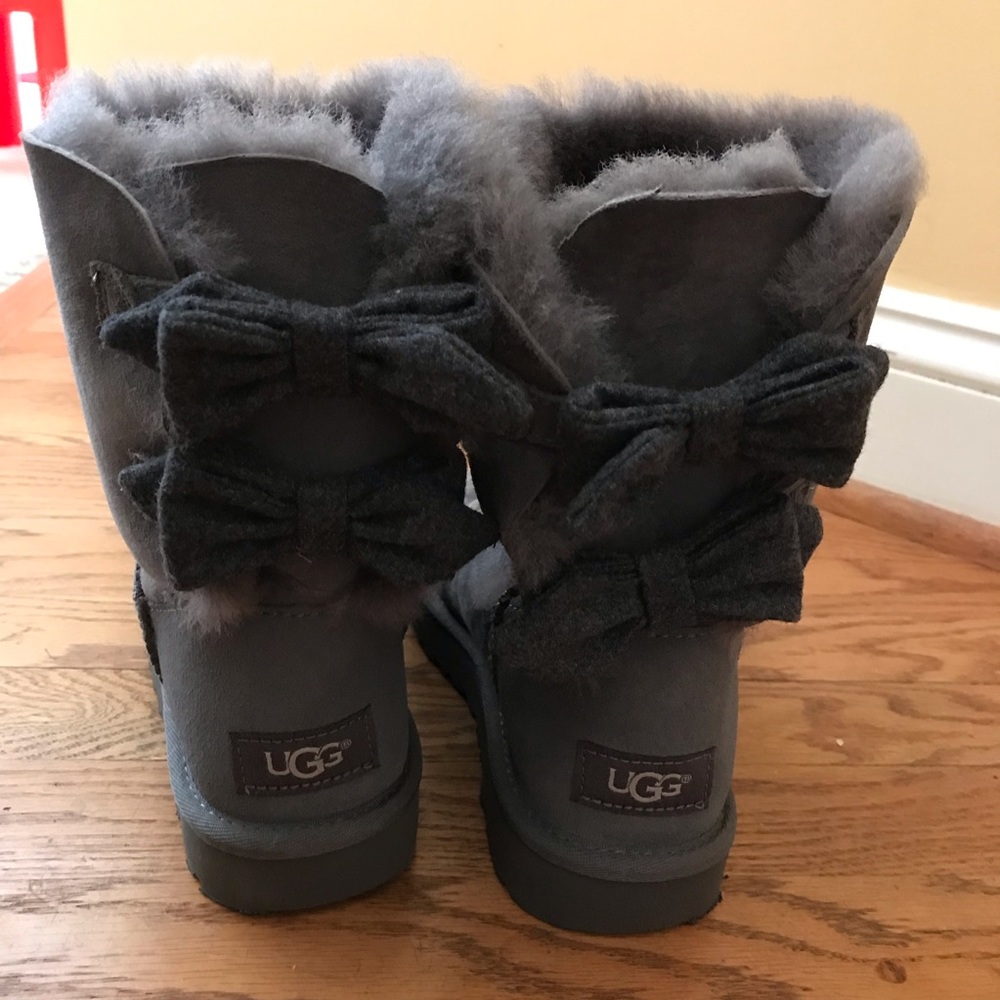 Grey Bow UGG boots